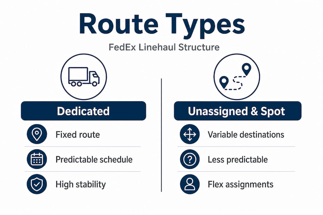 Infographic compares FedEx dedicated and unassigned routes