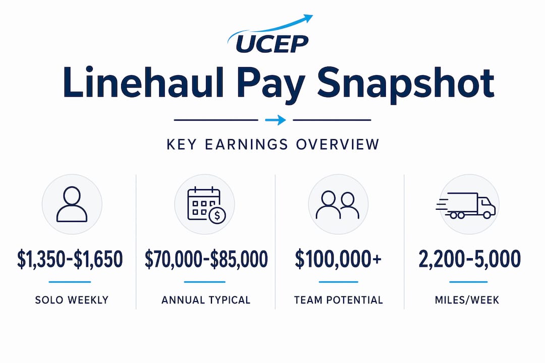 Infographic summarizing FedEx linehaul pay rates