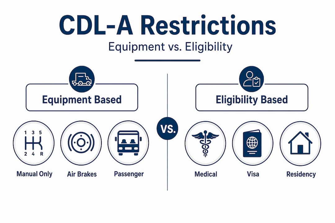 Infographic comparing CDL-A restriction categories