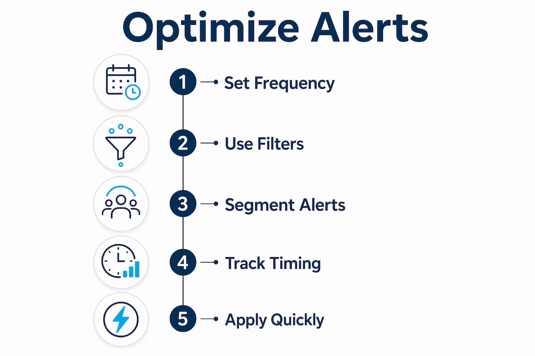 Infographic detailing job alert optimization steps
