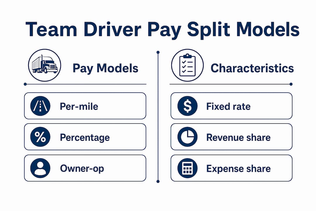 Infographic comparing team driver pay split models
