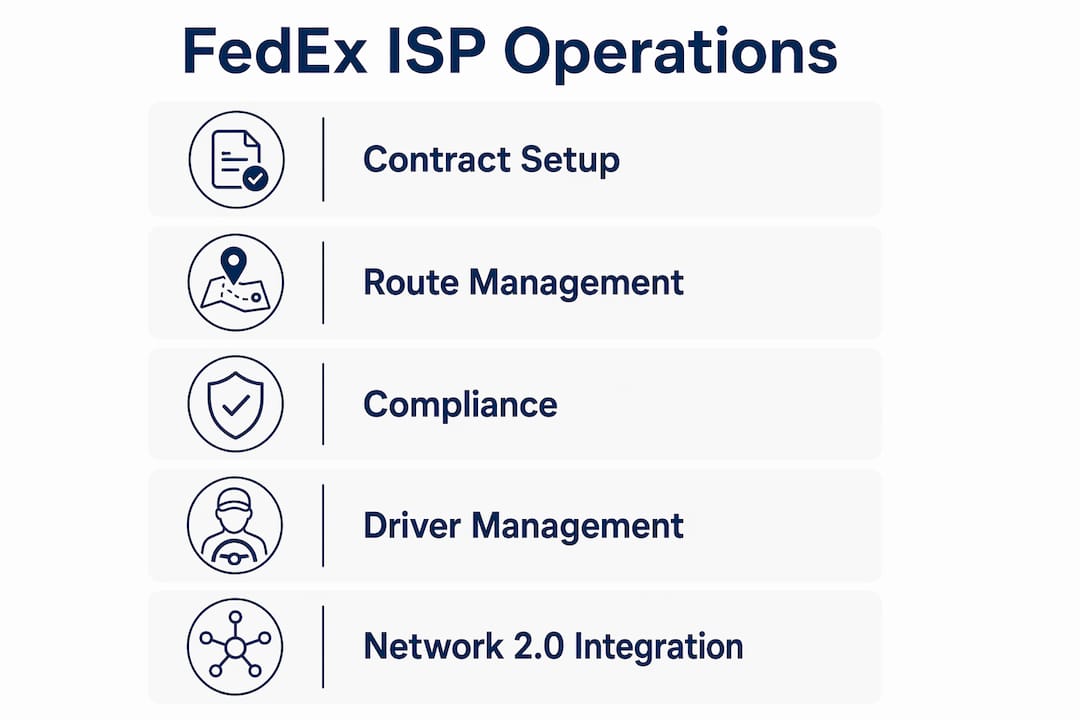 Infographic illustrating FedEx ISP operational steps