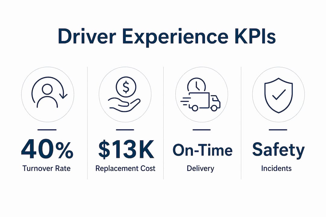 Infographic showing driver experience key performance indicators