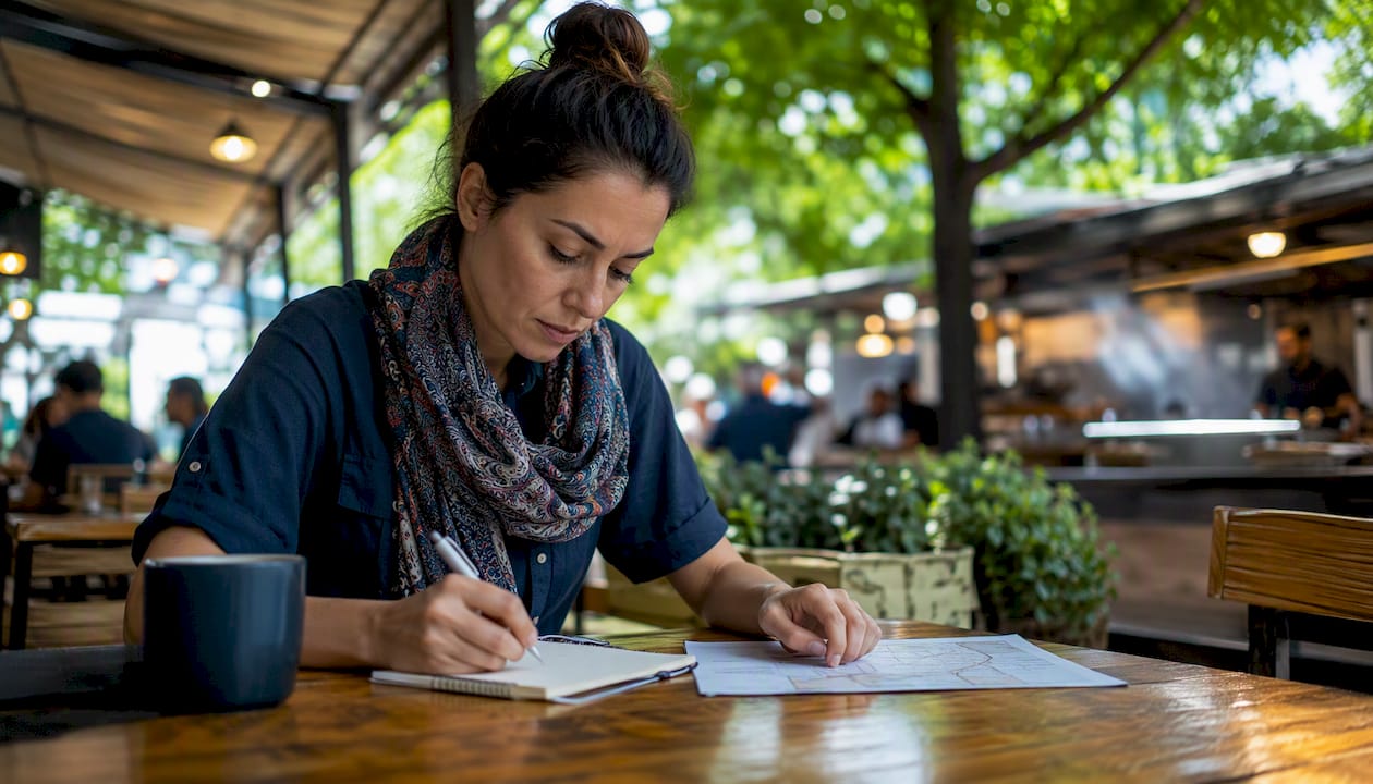 FedEx operator typing logistics plans
