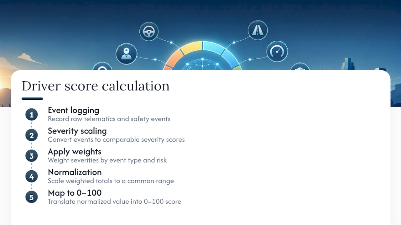Diagram of driver score calculation process