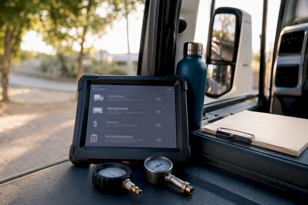 Tablet showing niche truck job board layout