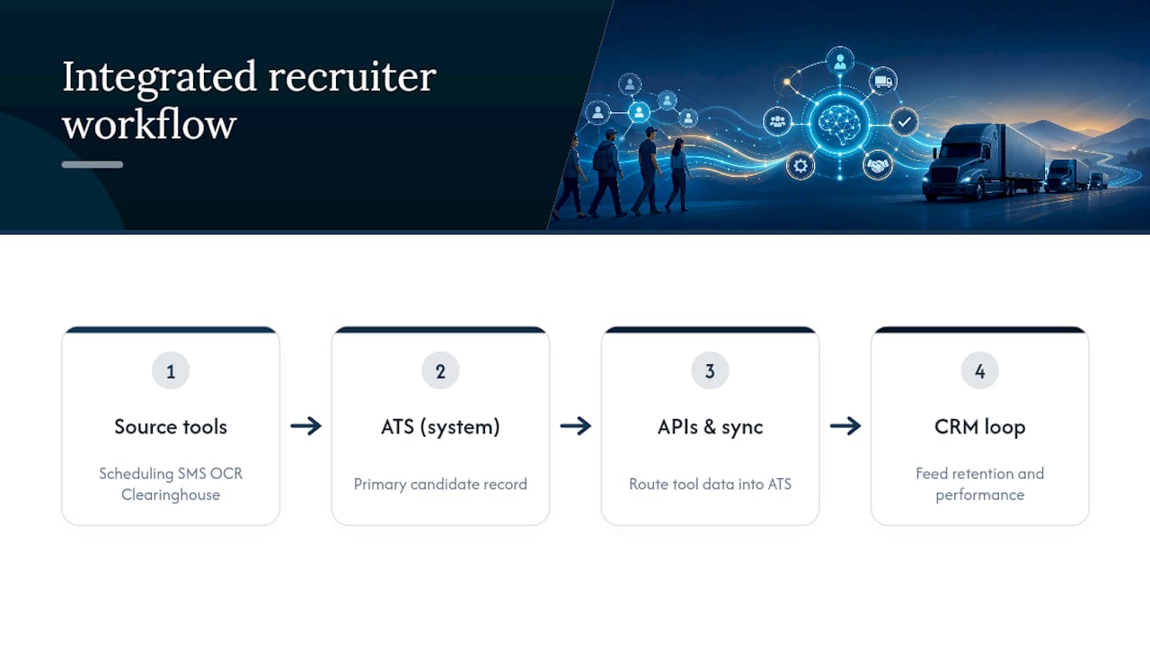 Diagram of integrated ATS and CRM workflow