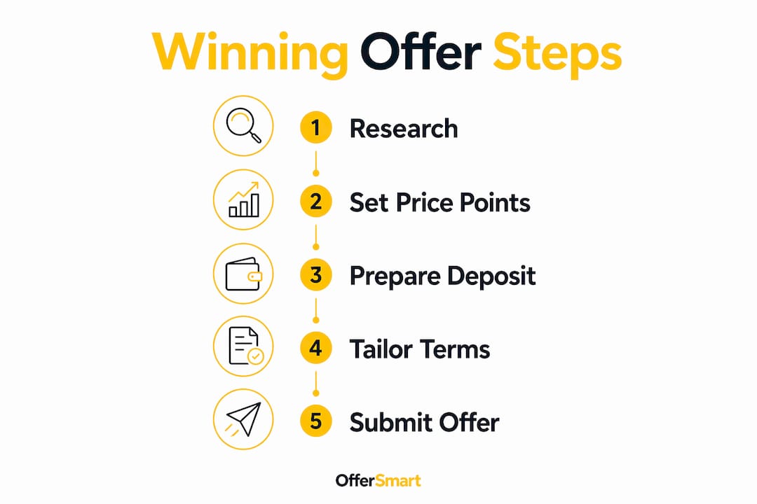 Infographic outlining key steps for winning property offer