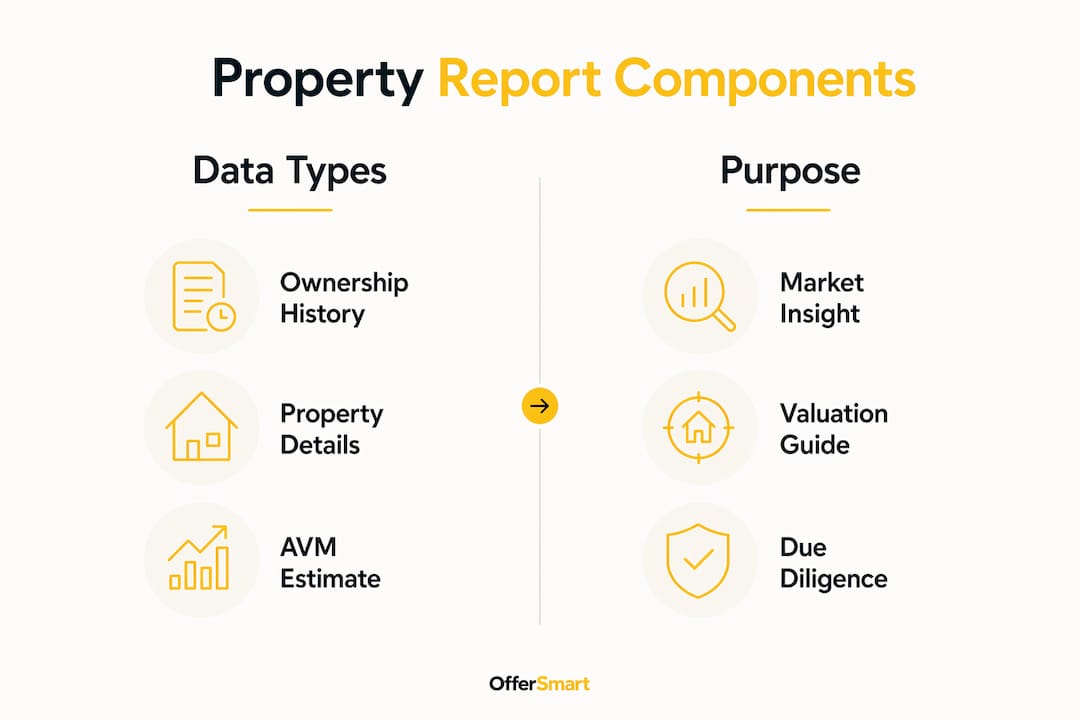 Infographic illustrating property report components