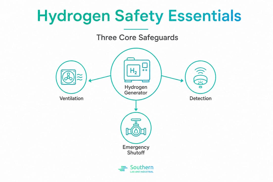 Infographic shows three core hydrogen safety safeguards