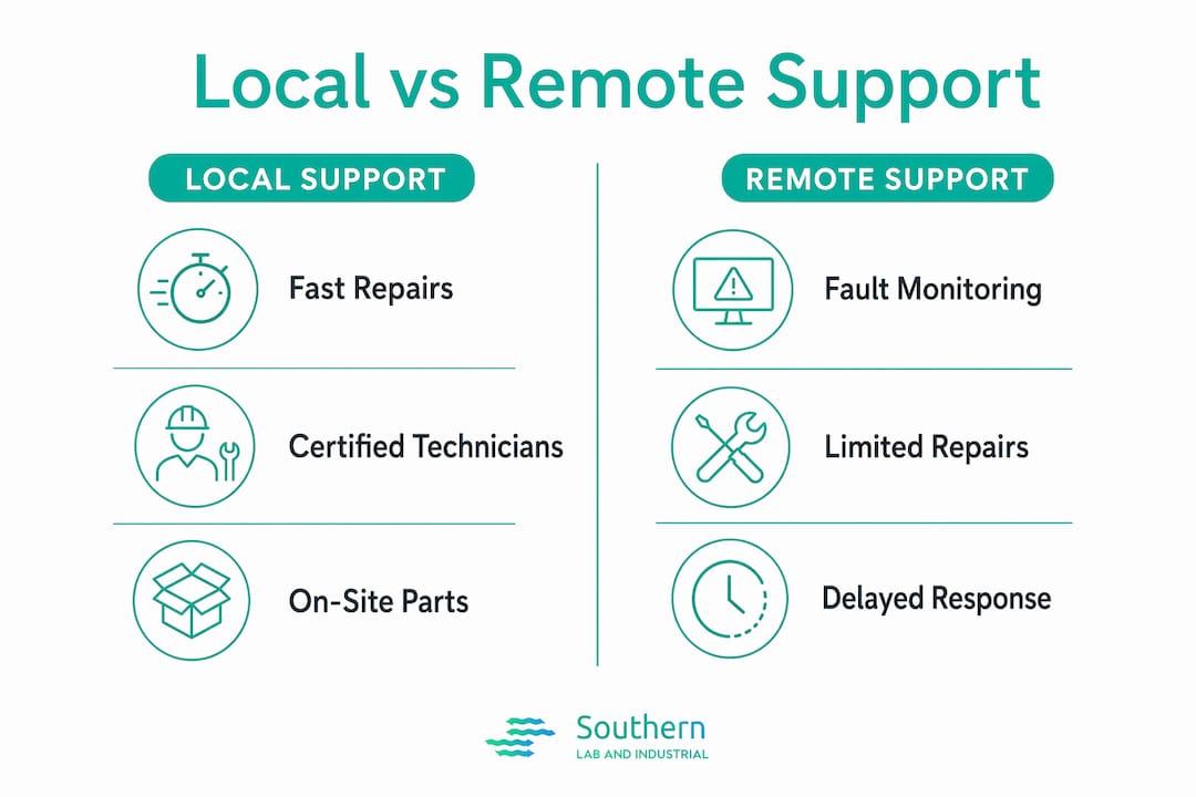 Infographic comparing local and remote generator support
