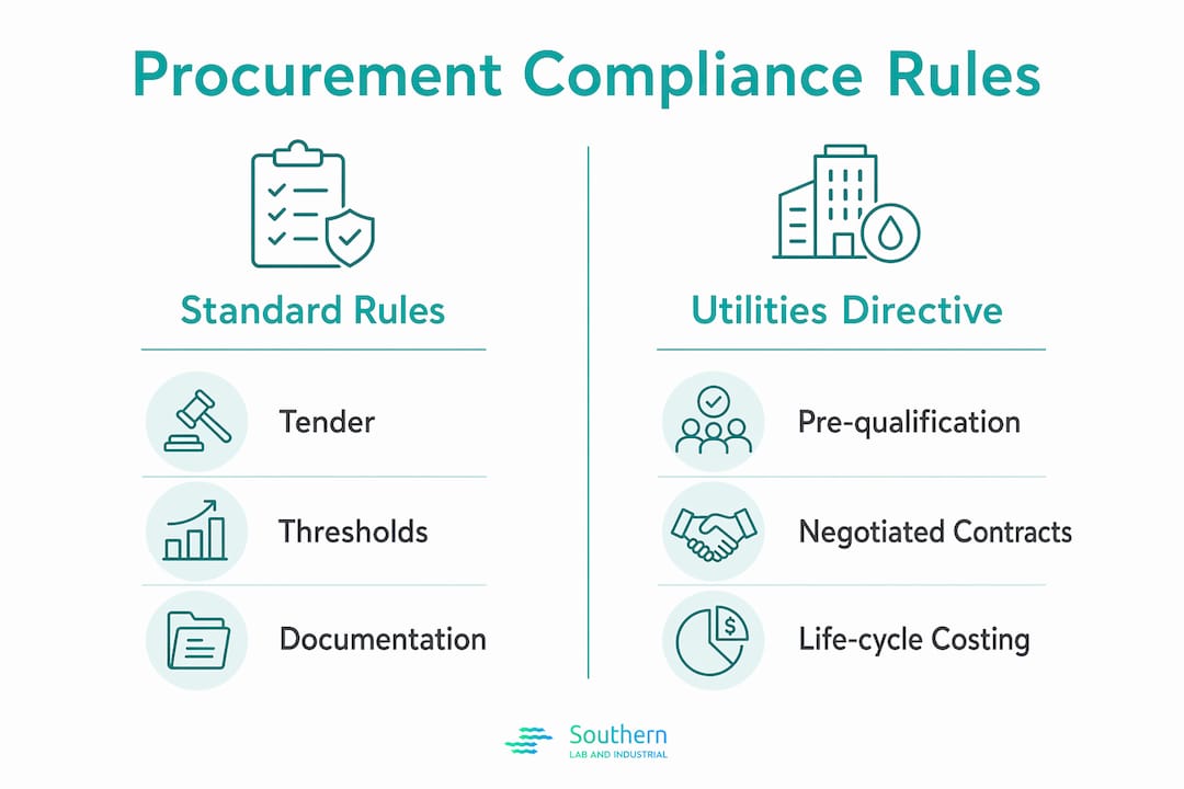 Infographic comparing procurement regulations categories