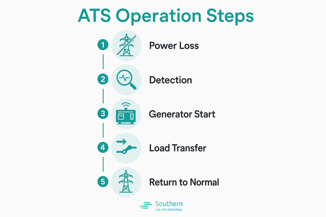 Infographic illustrating ATS operation steps