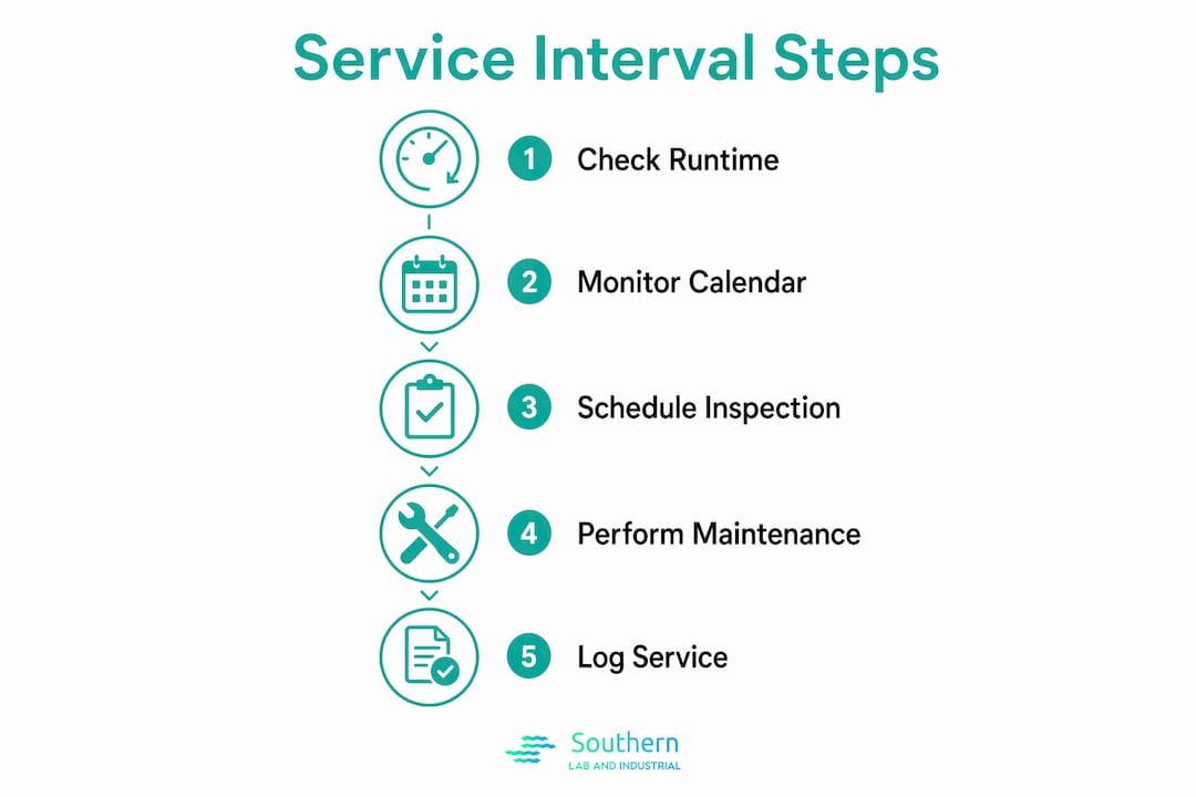 Infographic outlining key generator service interval steps