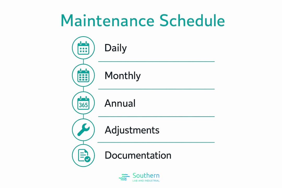 Infographic showing maintenance schedule steps