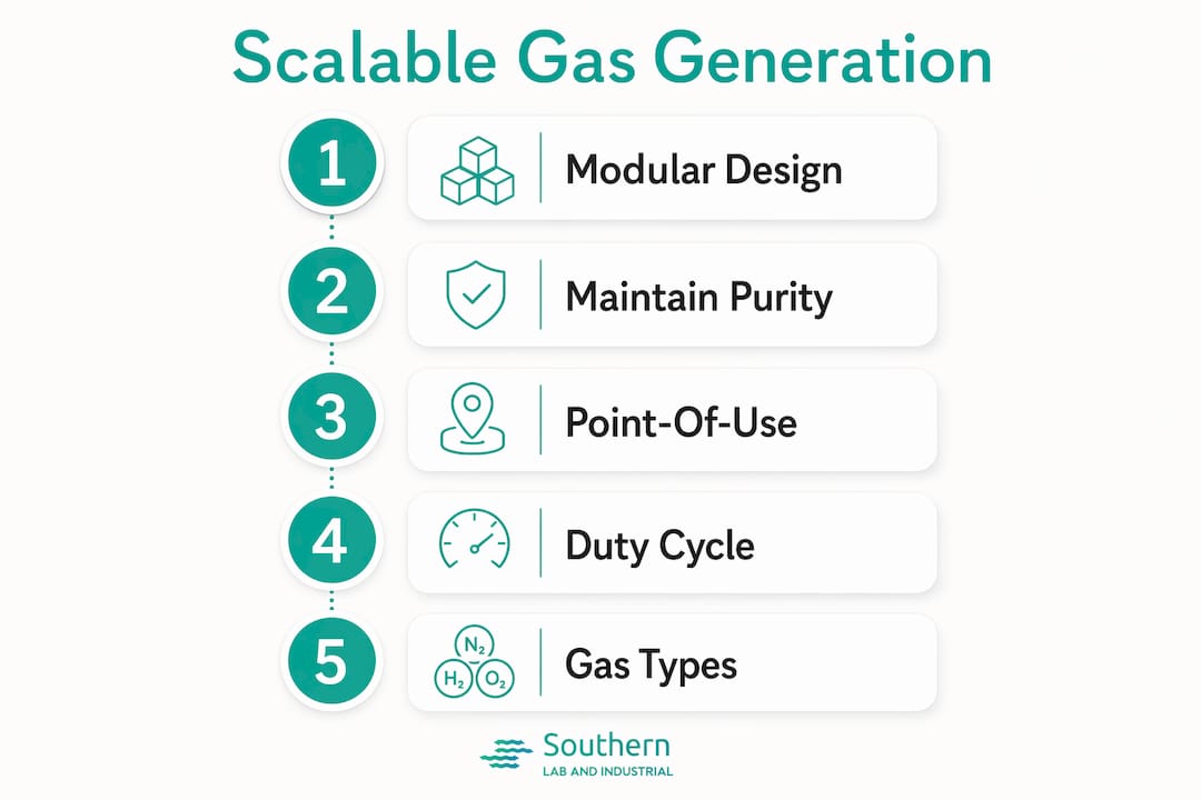 Infographic on scalable gas generation steps