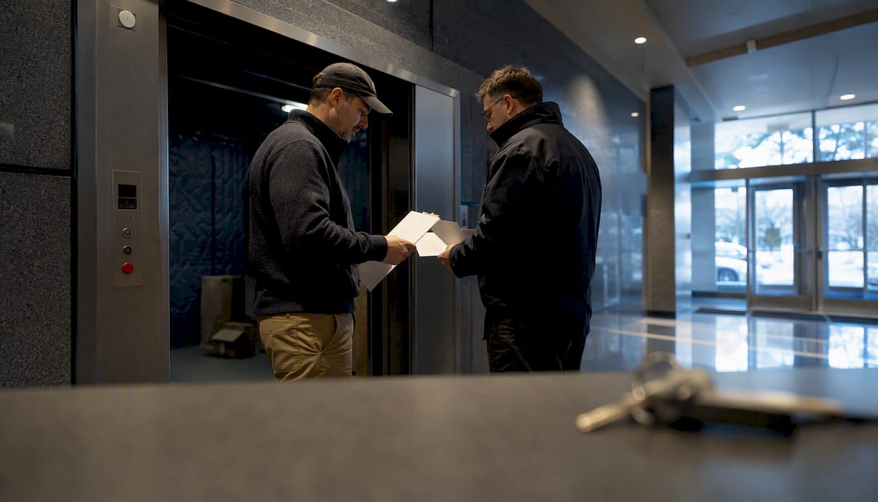 Coordinator managing permits and elevator use