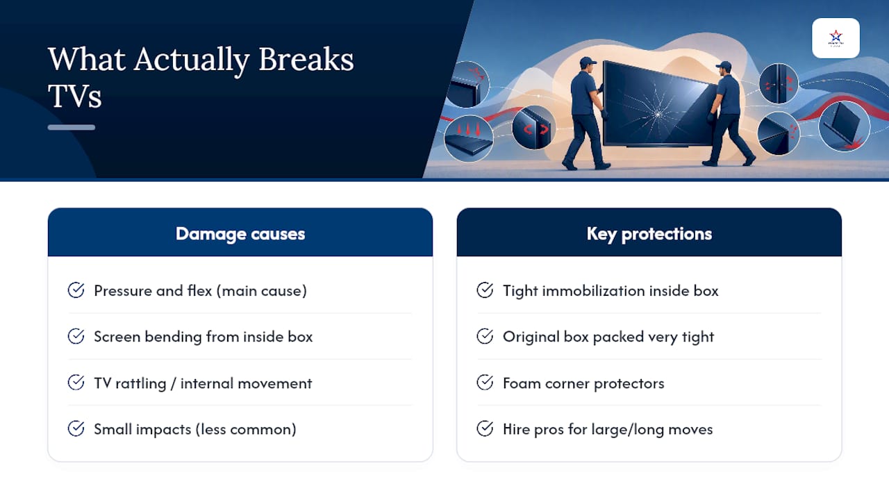 Diagram of TV damage causes and protective measures