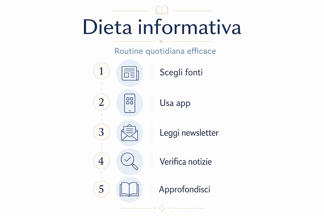 Infografica: cinque semplici passi per una dieta consapevole ogni giorno
