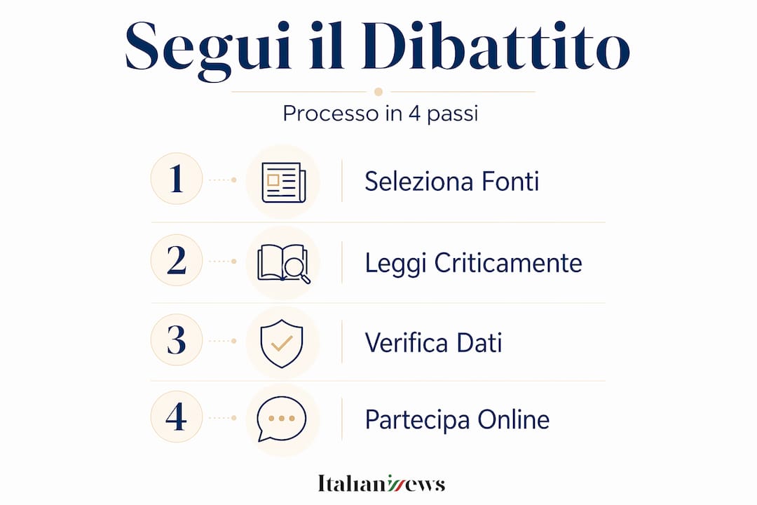 Guida visuale in 4 semplici mosse per orientarsi nei dibattiti sui social