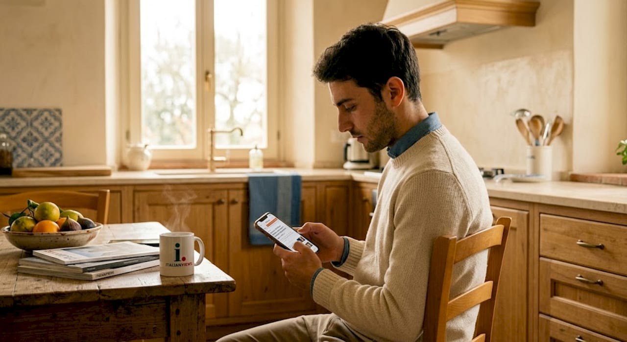 Un uomo consulta le ultime novità sui social direttamente dal suo smartphone.