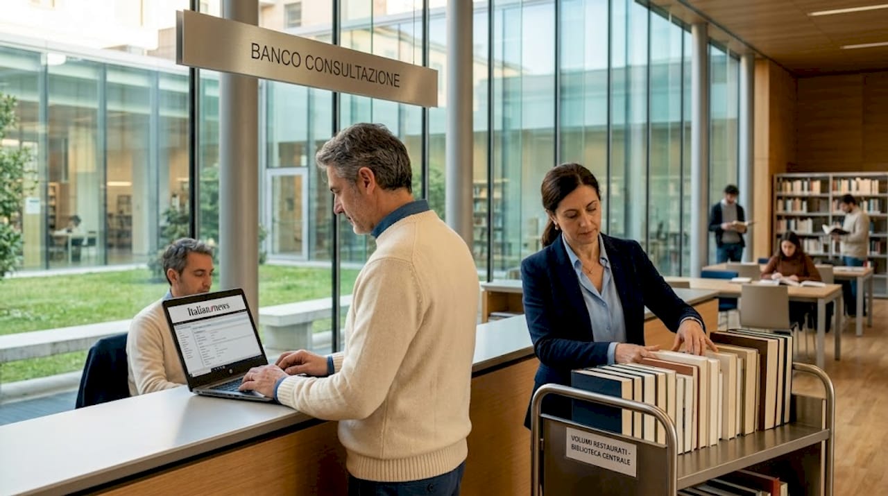 Tra scaffali colmi di volumi antichi, i bibliotecari si dedicano alla digitalizzazione del catalogo, preservando la memoria e rendendola accessibile alle nuove generazioni.