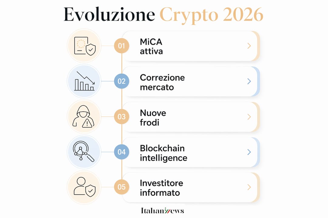 Evoluzione del mercato delle criptovalute: infografica sul percorso fino al 2026
