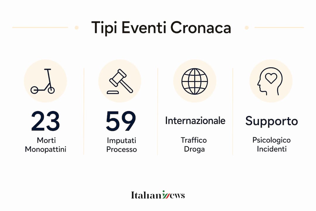 Le principali tipologie di fatti di cronaca nera rappresentate in un’infografica