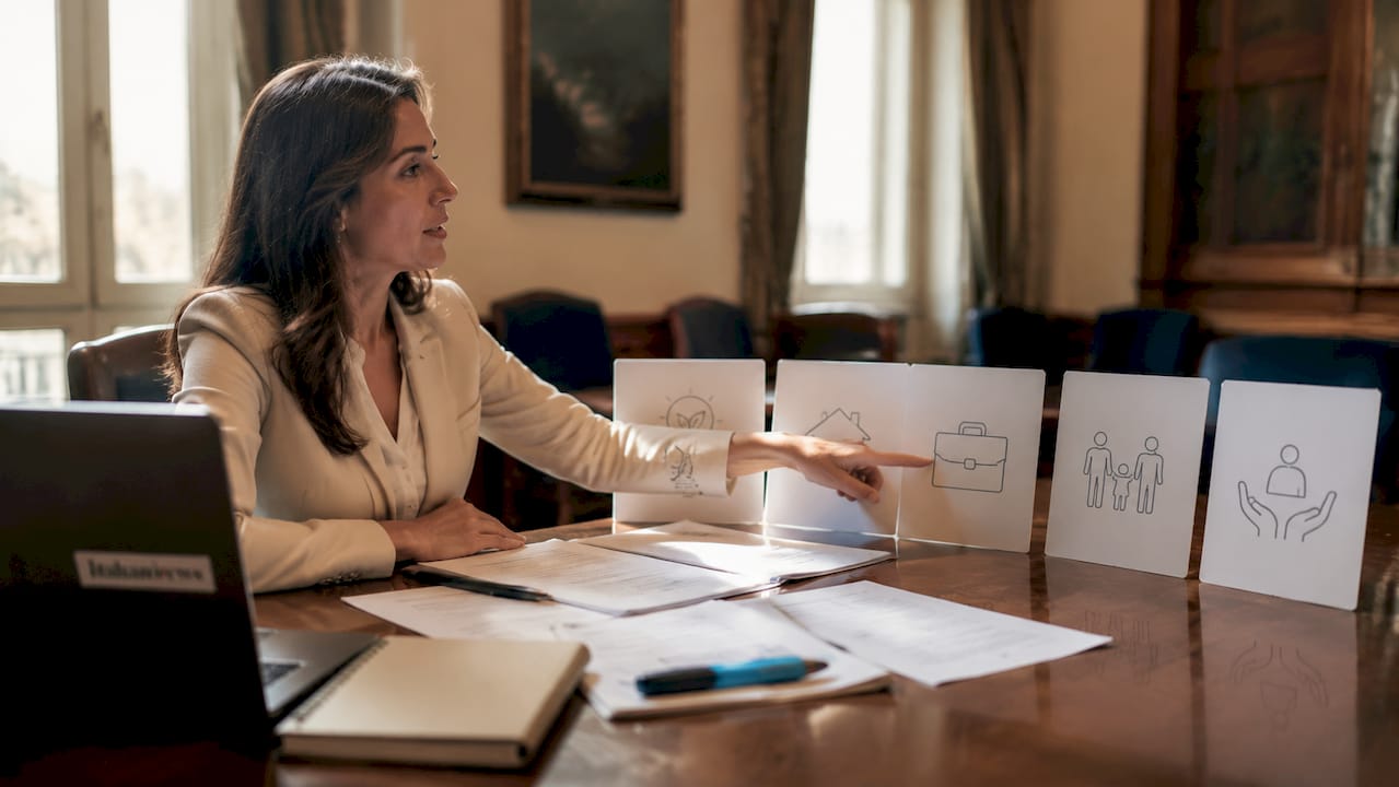 Bonus governo 2026: guida ai requisiti e come richiederli 1 Una mano che indica le diverse categorie bonus su una scrivania perfettamente organizzata