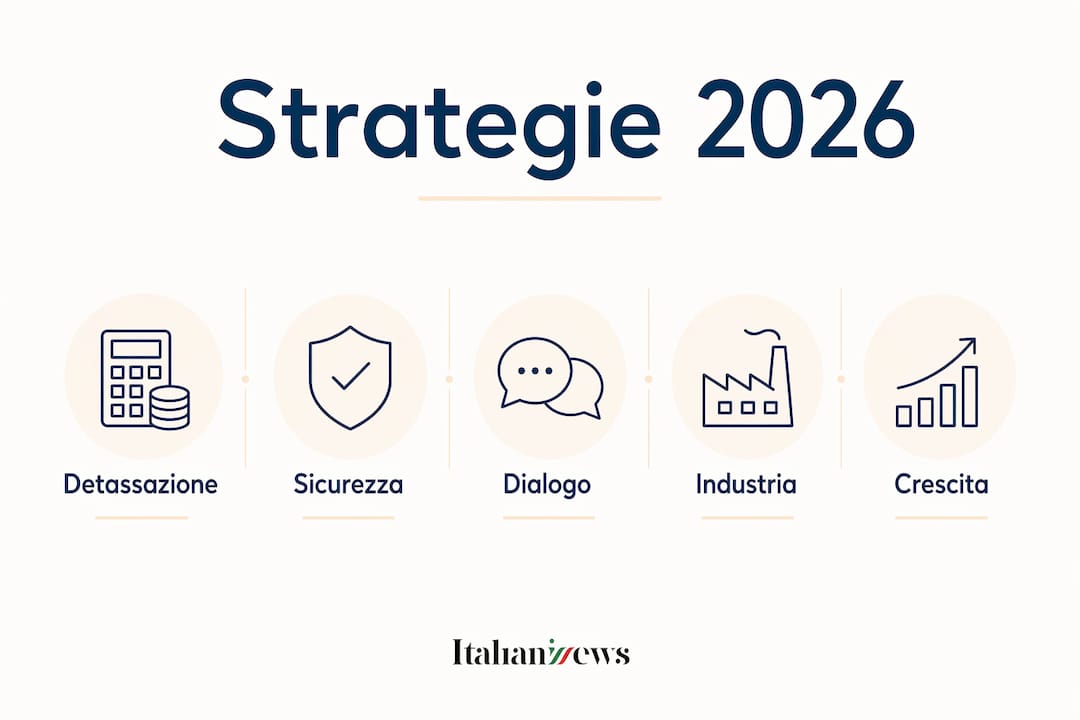 Meloni ultime dichiarazioni: cosa cambia nel 2026 2 Scopri le cinque strategie fondamentali per il 2026 in un’infografica chiara e immediata.