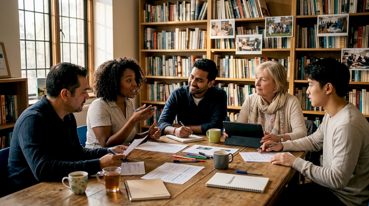 Trovare notizie innovazione sociale in Italia: guida 2026 1 Un gruppo di persone si è ritrovato per confrontarsi su iniziative a sfondo sociale.