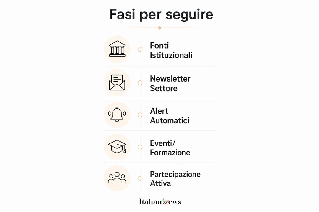 Trovare notizie innovazione sociale in Italia: guida 2026 2 Infografica che illustra i passaggi fondamentali per rimanere aggiornati sulle ultime novità dell’innovazione sociale.