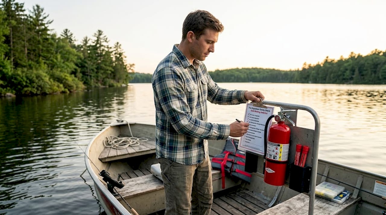 Boater applies safety education checklist