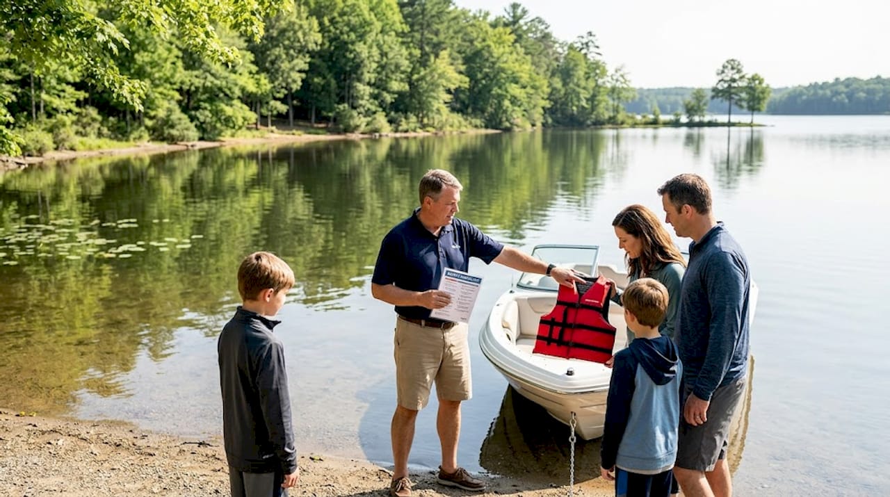 Boating instructor reviews dockside safety steps