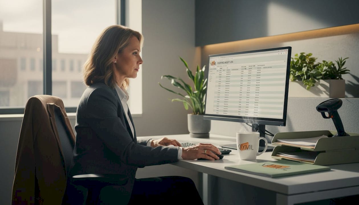 Manager reviewing barcode ticket audit logs