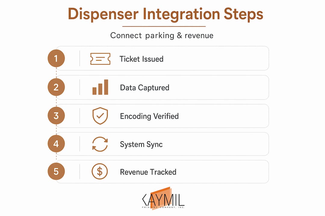 Infographic shows parking dispenser integration steps