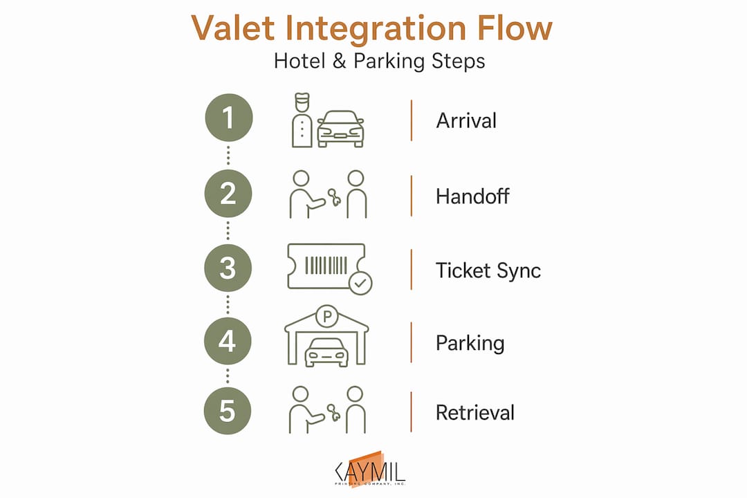 Infographic showing valet integration process steps
