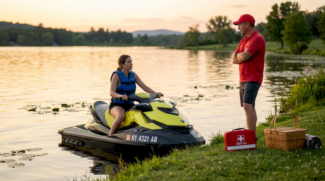 Hands-on jet ski lesson at marina