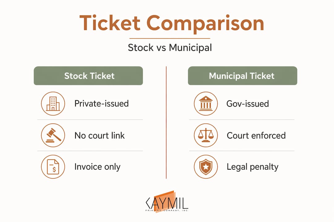 Infographic comparing stock and municipal tickets