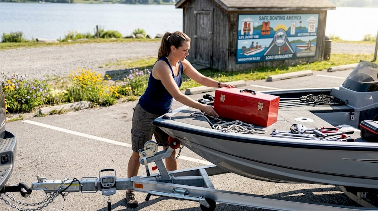 Adjusting tongue weight on boat trailer
