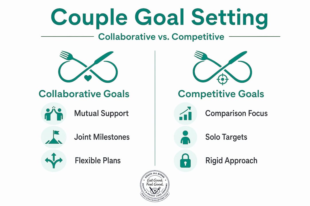 Infographic comparing collaborative vs competitive goal setting