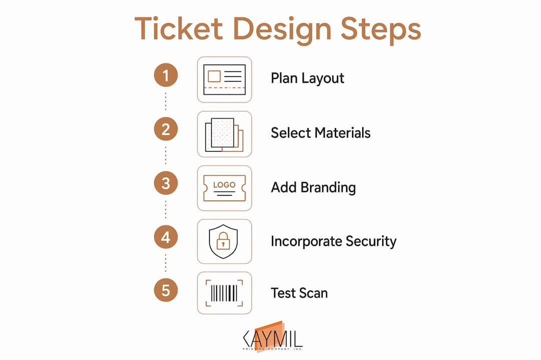 Infographic outlining steps for event parking ticket design