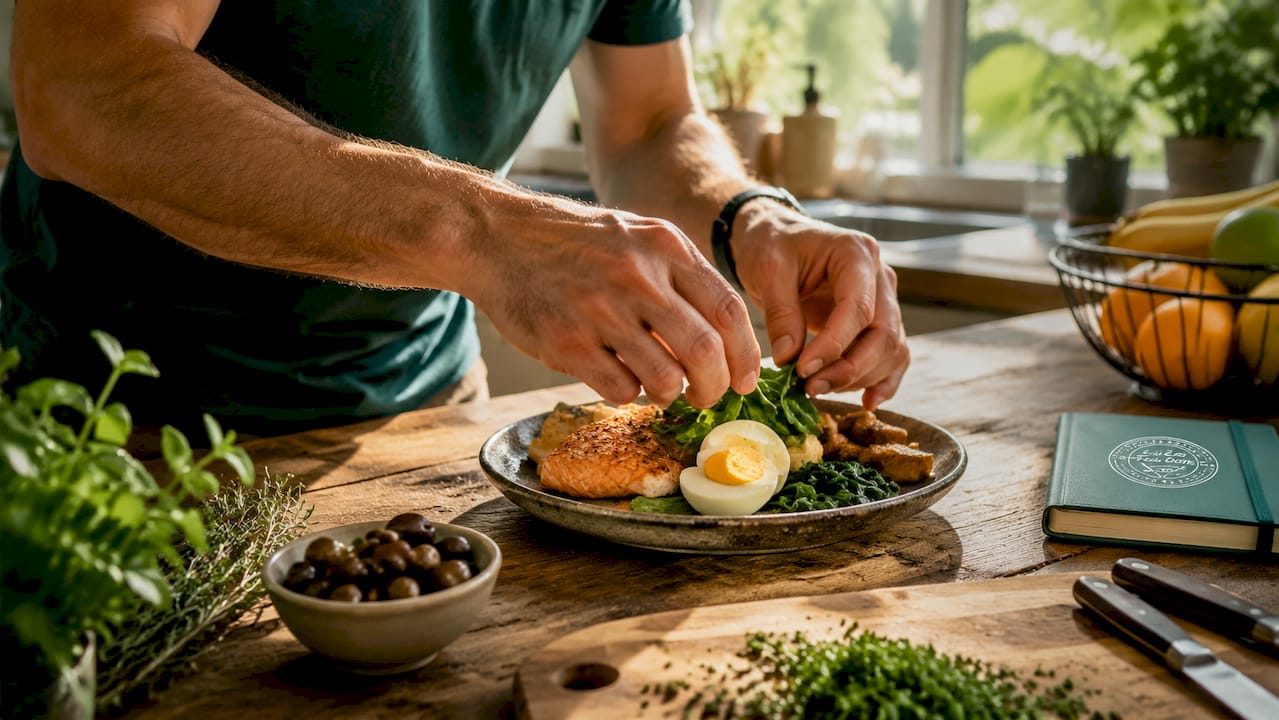 Dietitian preparing protein-rich plate for Wegovy nutrition