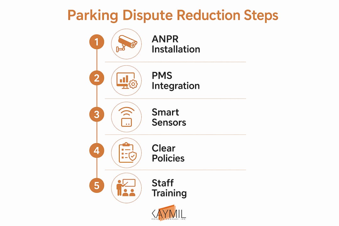 Infographic showing parking dispute reduction steps