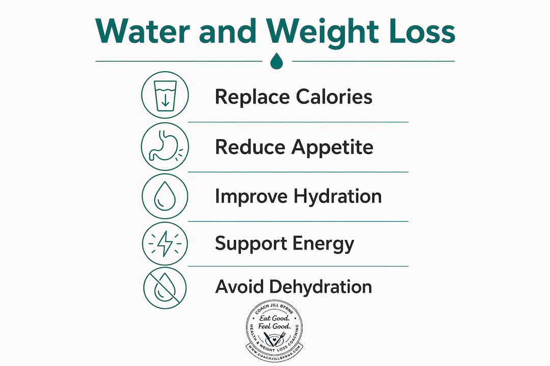 Infographic illustrating water's role in weight loss
