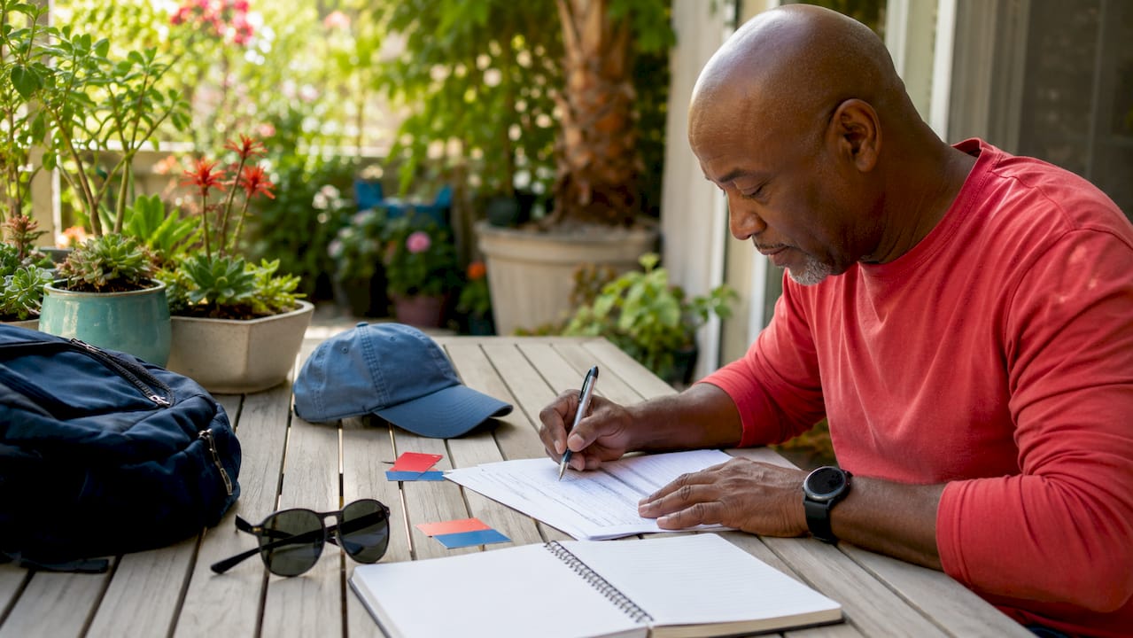 Hands completing Arizona boat registration forms