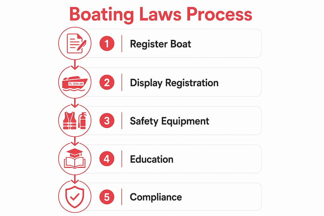 Infographic of Arizona boating registration and safety steps