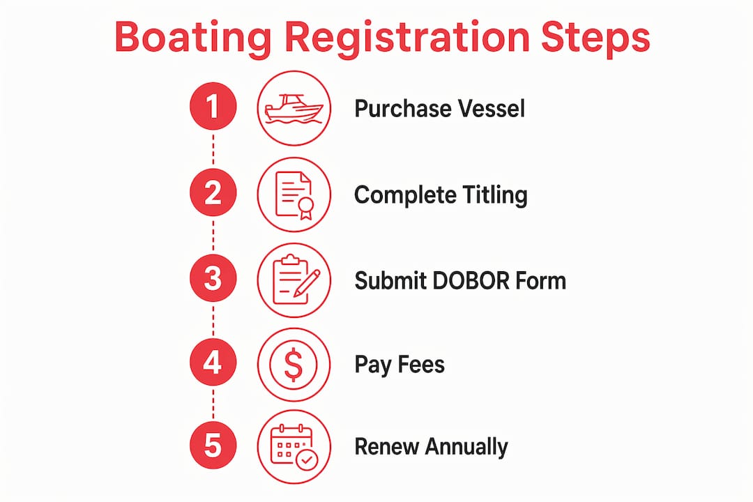 Infographic of boat registration steps in Hawaii