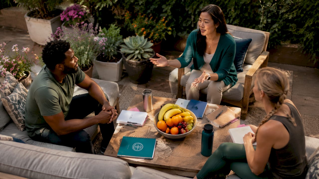 Diverse group in behavioral coaching session