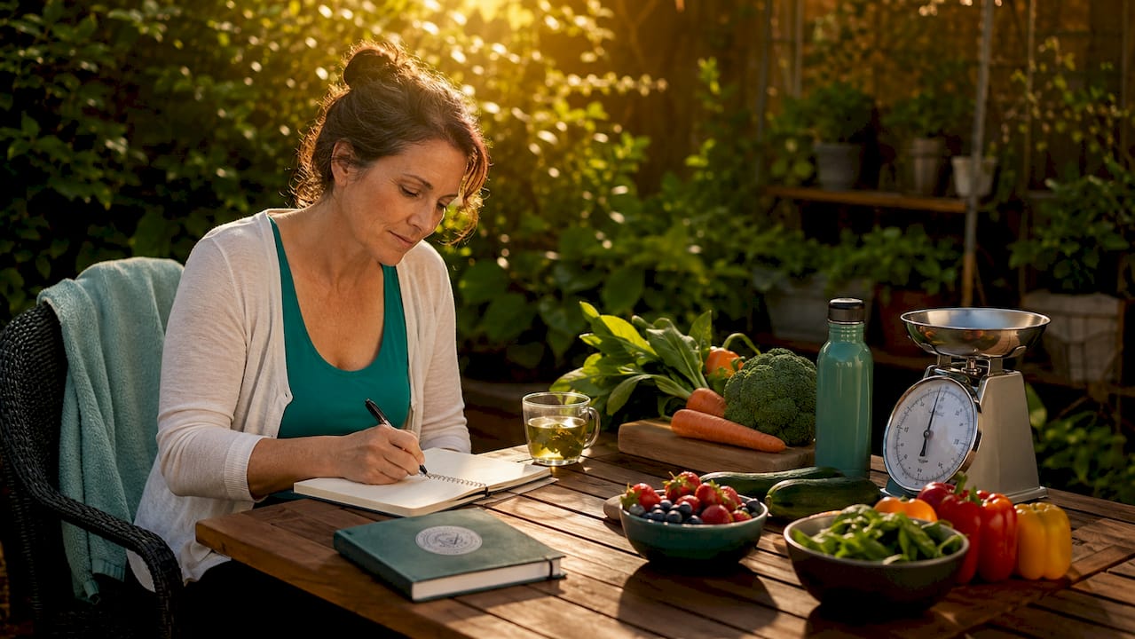 Woman planning meals for weight management